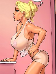 persons comics with cute busty blonde giving blowjob