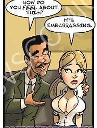 Hardcore John Person interracial comics - busty hottie gagging with huge black cock