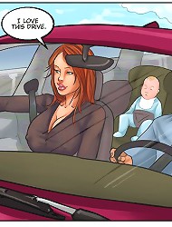 Hot ebony cartoon porn! Lusty slut serving huge black cock in car!
