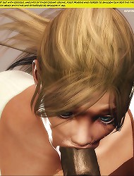 Sexy blonde swallowed black tool in john persons 3d